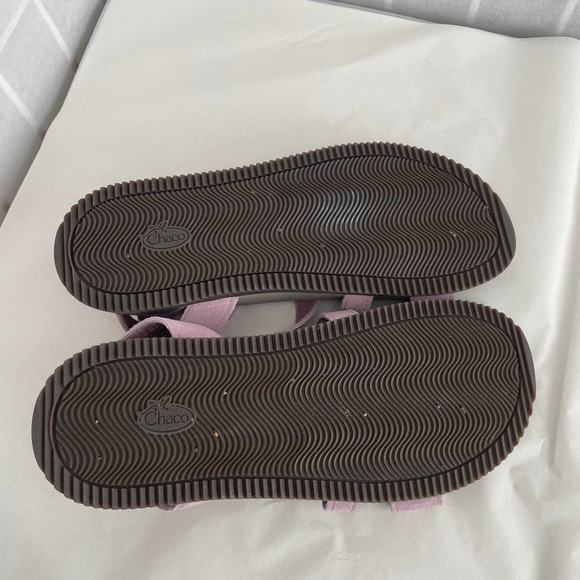 Chaco Sz 10 Rose Gladiator Sandals Leather Double Buckle Lavender Purple Comfy - Picture 7 of 8